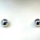 14kt White Gold 5mm smooth round Ball stud post pierced earrings