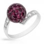 Genuine Crystals Purple Enamel and solid 925 Sterling sterling ring size 6