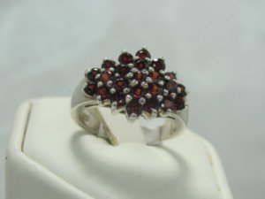 Red Garnet sterling silver ring size 6