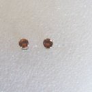 Imperial Zircon semi precious 5mm Gemstone post earrings 925 sterling silver