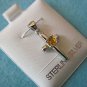Citrine Gemstone 4mm round cut 925 Sterling Silver Cross Pendant 22mm long