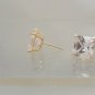 10kt solid Yellow Gold 6x6mm Princess Cut post Cubic Zirconia CZ earrings