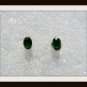 Chrome Diopside semi precious gemstone 6x4mm oval Earrings 14kt Yellow Gold