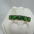 Chrome Diopside 5 stone band style 10kt Yellow gold Ring size 8