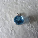 7mm round Neptune Blue Topaz 925 sterling silver pendant