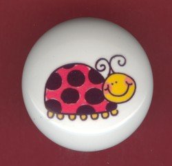 LADYBUG #2 ~ Ceramic Knobs Pulls