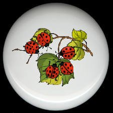 LADYBUGS on LEAVES ~ Ceramic Knobs Pulls