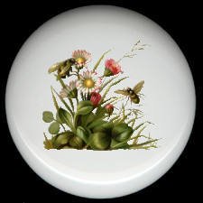 BEES on FLOWERS Victorian Design CERAMIC KNOBS