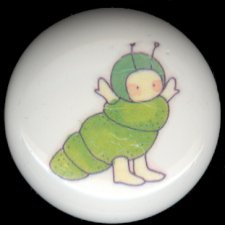 BABY BUGS Ceramic Knobs Pulls ~ CATERPILLAR