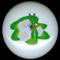 DRAGONFLY on a LILLY PAD Ceramic Drawer Knobs