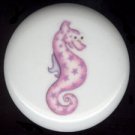 Whimsical Sea Life PINK SEAHORSE Ceramic Knob KNOBS