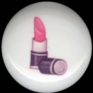 PINK LIPSTICK Lip Stick Ceramic Knob KNOBS Girls Room