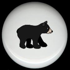 Rustic Lodge Decor - BLACK BEAR Baby Cub ~ Ceramic Knobs Pulls