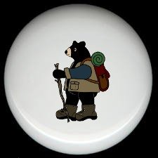 Rustic Lodge Decor - HIKING Hiker BEAR ~ Ceramic Knobs Pulls
