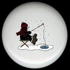 Rustic Lodge Decor - BEAR FISHING #3 ~ Ceramic Knobs Pulls