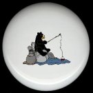 Rustic Lodge Decor - BEAR FISHING #4 ~ Ceramic Knobs Pulls