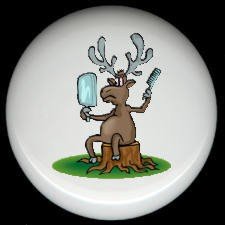 Rustic Lodge Decor - MOOSE #4 ~ Ceramic Knobs Pulls