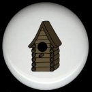 Rustic Lodge Decor - LOG CABIN BIRDHOUSE ~ Ceramic Knobs Pulls