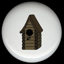 Rustic Lodge Decor - LOG CABIN BIRDHOUSE ~ Ceramic Knobs Pulls