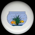 GOLDFISH in BOWL - Ceramic Knob KNOBS Free Shipping