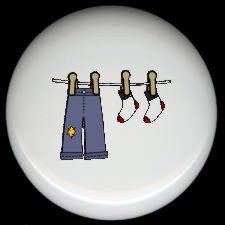 Laundry Room CLOTHES on the LINE Ceramic Knobs