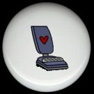 BLUE VACUUM with HEART Ceramic Knobs Free S/H