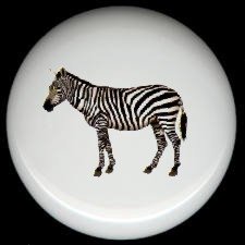Jungle Safari ZEBRA Ceramic Knobs Pulls Free S/H