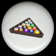 POOL Billiards RACK 'EM #1 ~ Ceramic Drawer Knobs Pulls