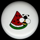 Bumblebee BEE and WATERMELON ~ Ceramic Drawer Knobs Pulls FREE S/H