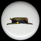 FISHING HAT #1 Camping Cabin Rustic Ceramic Drawer Knobs Pulls FREE S/H