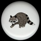 GRAY RACCOON Camping Cabin Rustic Ceramic Drawer Knobs Pulls FREE S/H