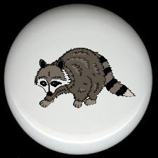 GRAY RACCOON Camping Cabin Rustic Ceramic Drawer Knobs Pulls FREE S/H
