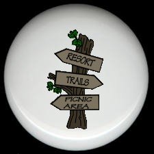CAMPGROUND SIGN #2 Camping Cabin Rustic Ceramic Drawer Knobs Pulls FREE S/H