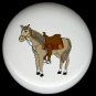 LIGHT BROWN HORSE & SADDLE Ceramic Knobs Pulls - Free Shipping