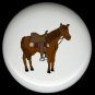 BROWN HORSE & SADDLE Ceramic Knobs Pulls - Free Shipping