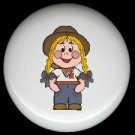FARM GIRL Kid Ceramic Drawer Knobs Pulls FREE S/H