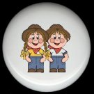 FARM GIRL and BOY KIDS Ceramic Drawer Knobs Pulls FREE S/H