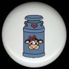 BLUE MILK CAN Ceramic Drawer Knobs Pulls FREE S/H