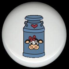 BLUE MILK CAN Ceramic Drawer Knobs Pulls FREE S/H