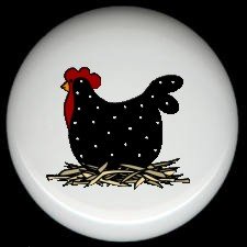 POLKA DOT CHICKEN  #2 Ceramic Drawer Knobs Pulls FREE S/H