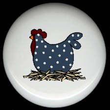 POLKA DOT CHICKEN  #3 Ceramic Drawer Knobs Pulls FREE S/H