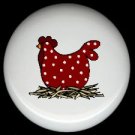 POLKA DOT CHICKEN  #4 Ceramic Drawer Knobs Pulls FREE S/H