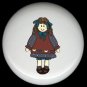 Primitive Raggedy RAG Cloth DOLL #5 Ceramic Drawer Knobs Pulls FREE S/H