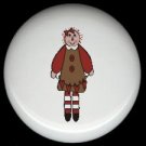 Primitive Raggedy RAG Cloth DOLL #7 Ceramic Drawer Knobs Pulls FREE S/H