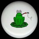 Whimsical FROG #1 Ceramic Drawer Knobs Pulls FREE S/H