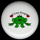 Whimsical FROG #2 Ceramic Drawer Knobs Pulls FREE S/H
