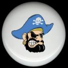 SCOWLING PIRATE with Blue Hat  * Ceramic Drawer Knobs Pulls FREE S/H