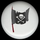 Black PIRATE SKULL FLAG * Ceramic Drawer Knobs Pulls FREE S/H
