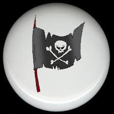 Black PIRATE SKULL FLAG * Ceramic Drawer Knobs Pulls FREE S/H