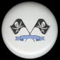 2 BLACK PIRATE FLAGS w/ Blue Banner * Ceramic Drawer Knobs Pulls FREE S/H
